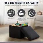 Foldable Black Storage Ottoman for Any Space
