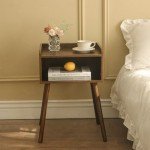 Mid Century Modern Nightstand with Storage - Rustic Brown
