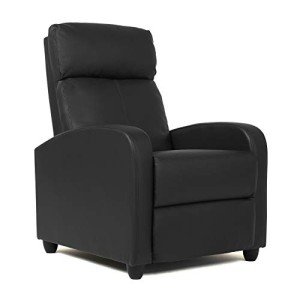 Black Recliner Chair with Lumbar Support