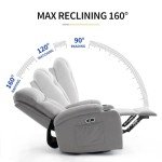 Light Grey Electric Swivel Rocker Recliner Chair
