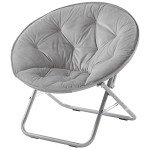 Grey Foldable Micromink Saucer Chair for Leisure