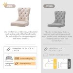 Set of 4 Tufted Velvet Dining Chairs - Beige