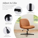 Brown Armless Adjustable Criss Cross Desk Chair