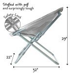 Grey Foldable Micromink Saucer Chair for Leisure