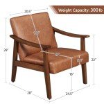 Stylish Brown PU Leather Accent Chair