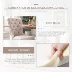 Set of 4 Tufted Velvet Dining Chairs - Beige