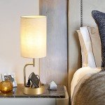 Gold Modern Table Lamp with USB Charging Ports (2-Pack)