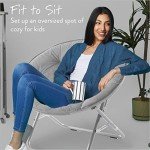 Grey Foldable Micromink Saucer Chair for Leisure