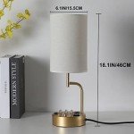 Gold Modern Table Lamp with USB Charging Ports (2-Pack)