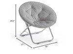 Grey Foldable Micromink Saucer Chair for Leisure