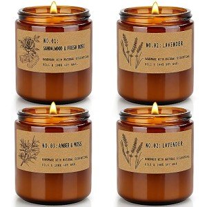 Large Scented Candle Set - Aromatherapy 4 Pack