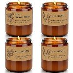 Large Scented Candle Set - Aromatherapy 4 Pack