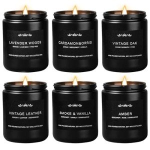 Men's Scented Candle Set - 6 Pack 300 Hour