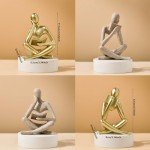 Beige Abstract Thinker Bookend for Stylish Decor