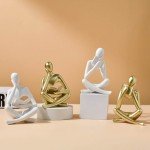 Beige Abstract Thinker Bookend for Stylish Decor
