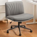 Marsail Adjustable Armless Office Desk Chair - Grey