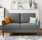 Modern 58" Dark Grey Loveseat Sofa for Small Spaces