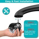Heavy-Duty 2-Inch Office Chair Caster Wheels Set