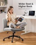 Marsail Adjustable Armless Office Desk Chair - Grey