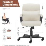 Adjustable Mid-Back Office Chair with Armrests