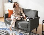 Modern 58" Dark Grey Loveseat Sofa for Small Spaces