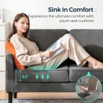 Modern 58" Dark Grey Loveseat Sofa for Small Spaces