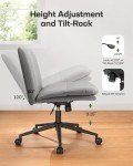 Marsail Adjustable Armless Office Desk Chair - Grey