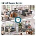 Modern 58" Dark Grey Loveseat Sofa for Small Spaces