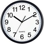 Large Black Silent Quartz Wall Clock - 13-Inch
