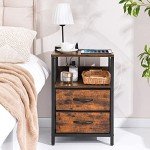 Yoobure Nightstand with Charging Station and Storage