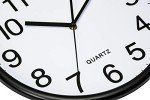 Large Black Silent Quartz Wall Clock - 13-Inch
