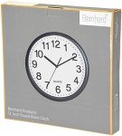 Large Black Silent Quartz Wall Clock - 13-Inch