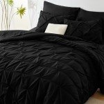 CozyLux 7-Piece Queen Comforter Bedding Set - Black