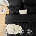 CozyLux 7-Piece Queen Comforter Bedding Set - Black