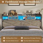 Queen Bed Frame with Storage & LED Lights
