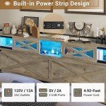 Queen Bed Frame with Storage & LED Lights