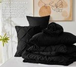 CozyLux 7-Piece Queen Comforter Bedding Set - Black
