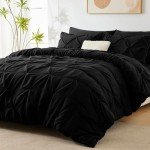 CozyLux 7-Piece Queen Comforter Bedding Set - Black