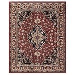 Elegant Red Medallion Indoor Area Rug, 5' x 8