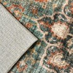 Washable Floral Oriental Area Rug - 2x3