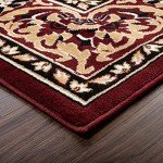 Elegant Red Medallion Indoor Area Rug, 5' x 8