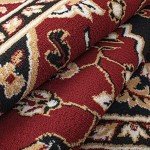Elegant Red Medallion Indoor Area Rug, 5' x 8