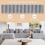131" Grey Modular Sectional Sofa with Chaise