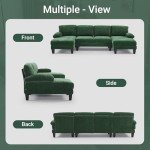 VINGLI 110" U-Shaped Sectional Sofa in Forest Green