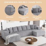 131" Grey Modular Sectional Sofa with Chaise