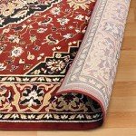 Elegant Red Medallion Indoor Area Rug, 5' x 8