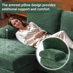 VINGLI 110" U-Shaped Sectional Sofa in Forest Green