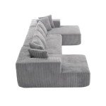 131" Grey Modular Sectional Sofa with Chaise