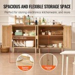 Natural Rattan Buffet Cabinet with Adjustable Shelves