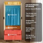 Modern Natural Wood Wardrobe with Drawers and Hanging Rail